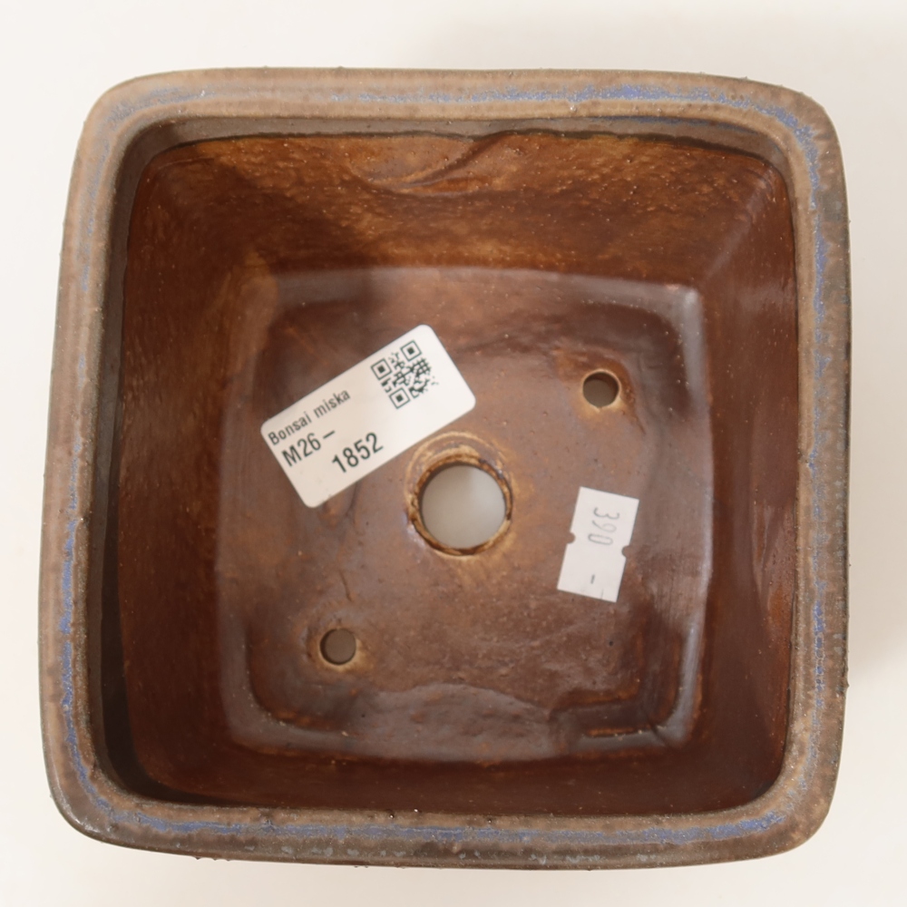 Ceramiczna miska do bonsai 13 x 13 x 8 cm, kolor niebieski