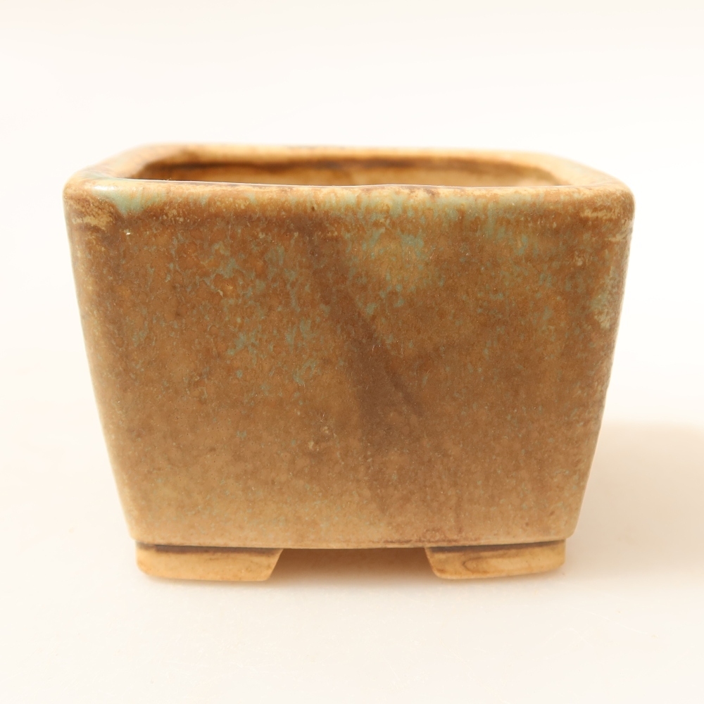 Ceramiczna miseczka do bonsai 6,5 x 6,5 x 4,5 cm, kolor zielony