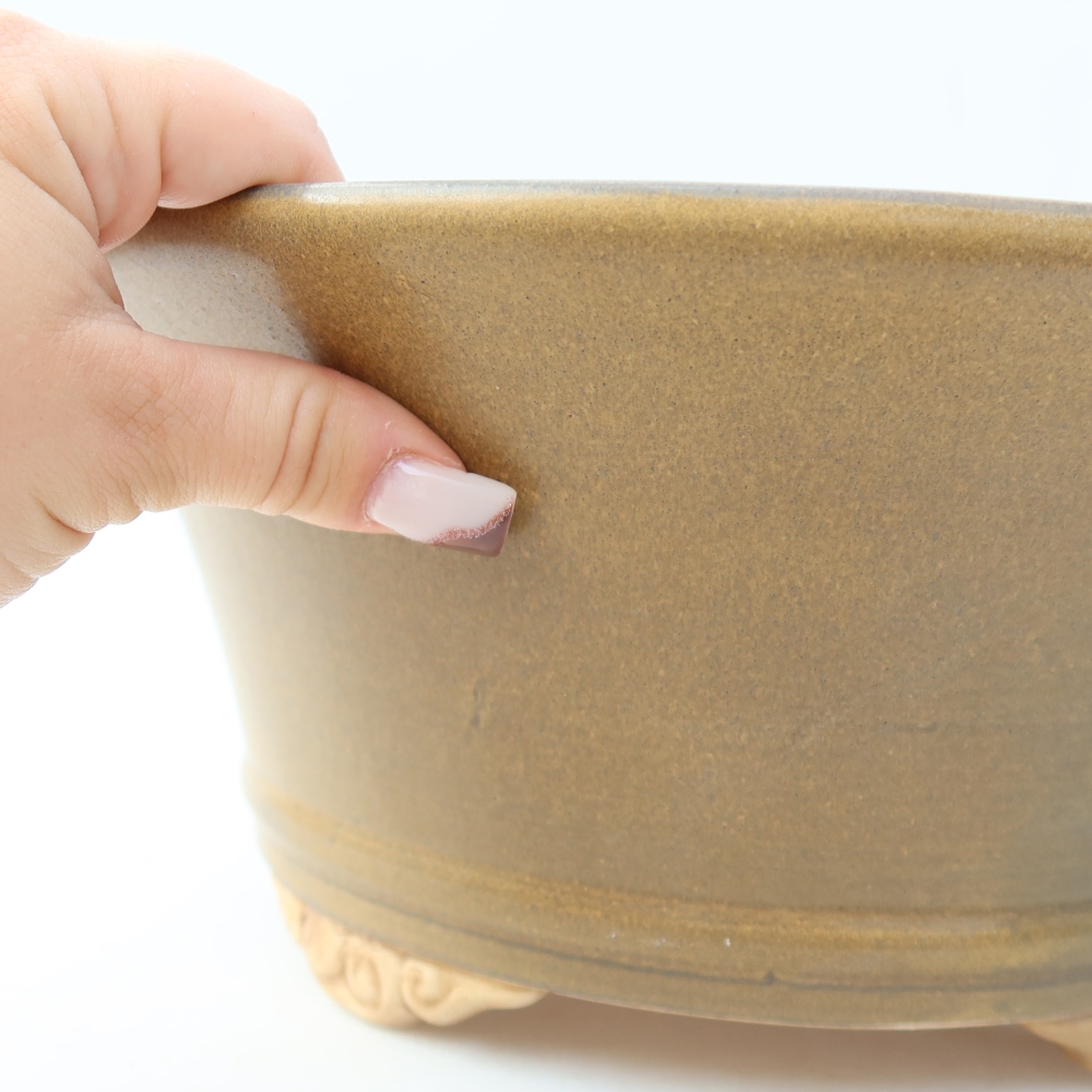 Ceramiczna miska do bonsai 29 x 29 x 12,5 cm, kolor brązowy