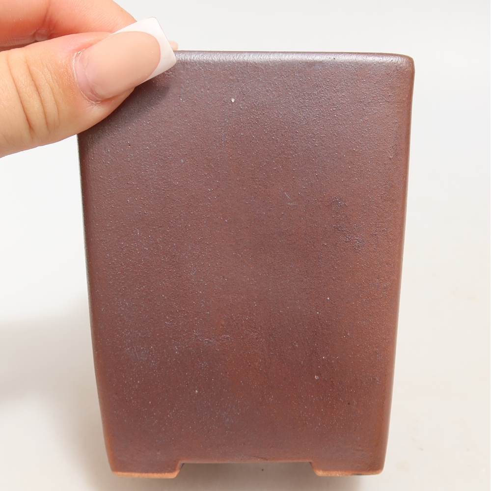 Ceramiczna miska do bonsai 8 x 8 x 10 cm, kolor metaliczny