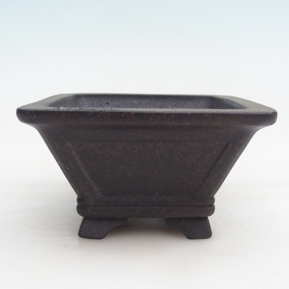 Ceramiczna miska do bonsai 12 x 12 x 7 cm, kolor brązowo-ochrowy