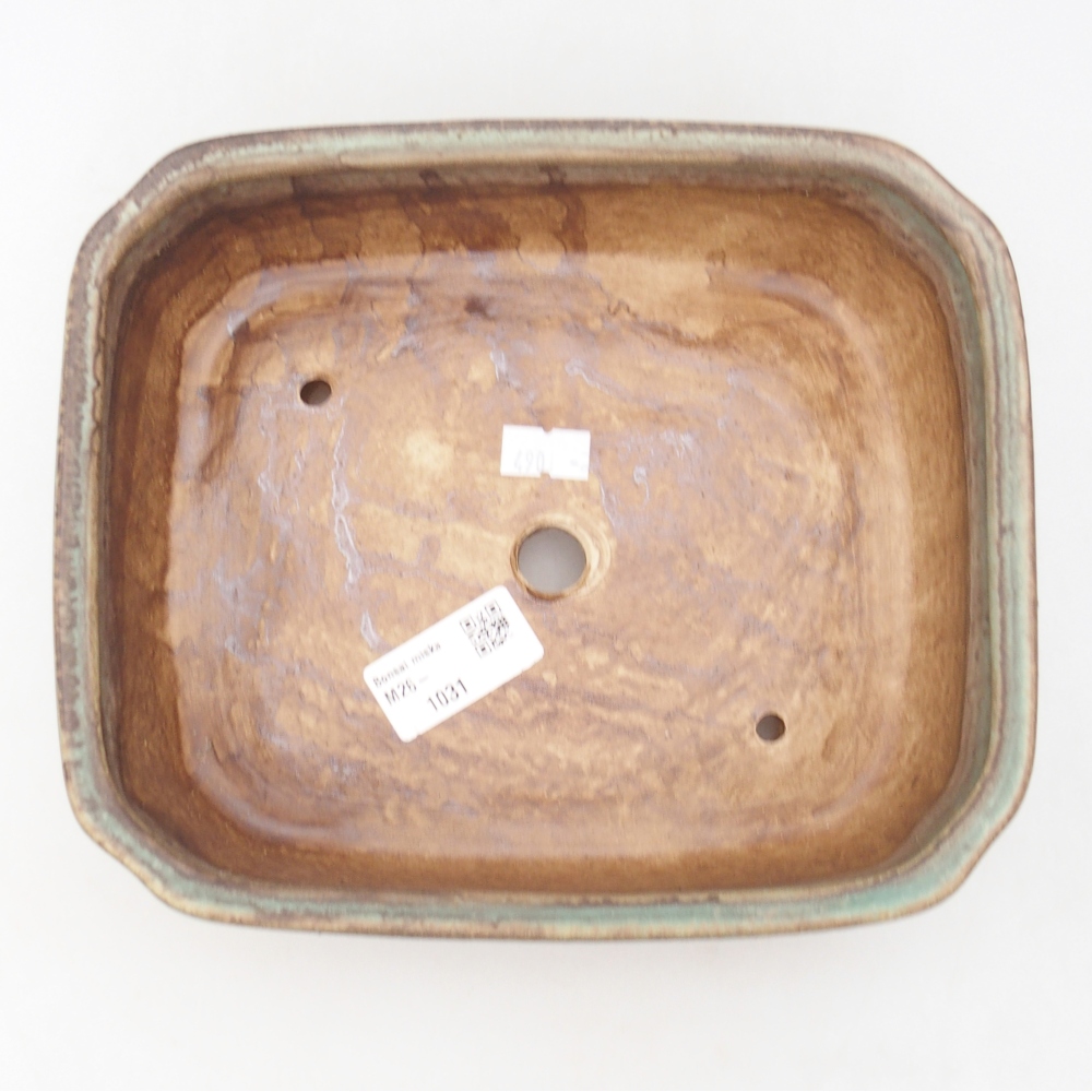 Ceramiczna miska do bonsai 21 x 18 x 6 cm, zielona
