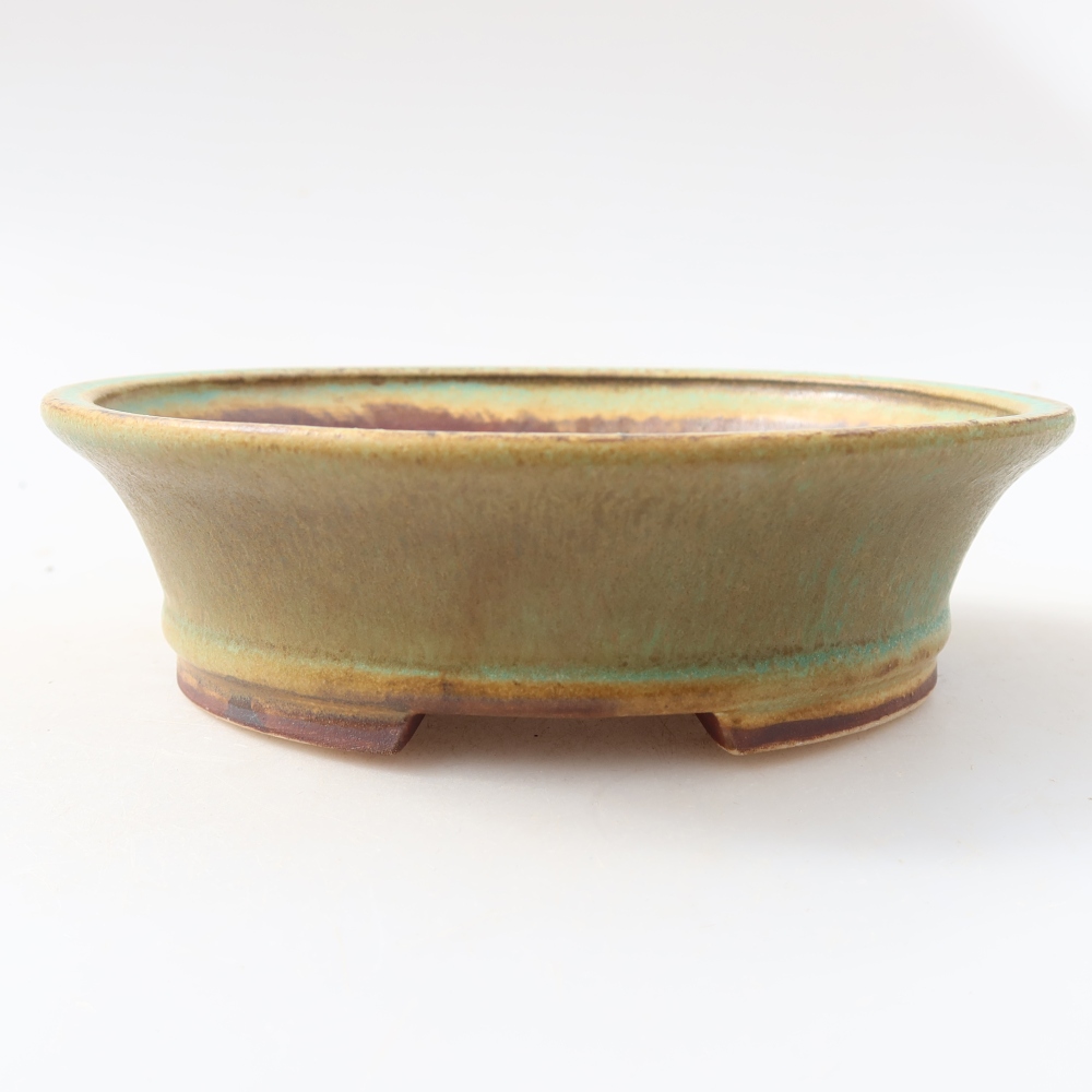Ceramiczna miska do bonsai 14,5 x 13 x 4 cm, kolor zielony