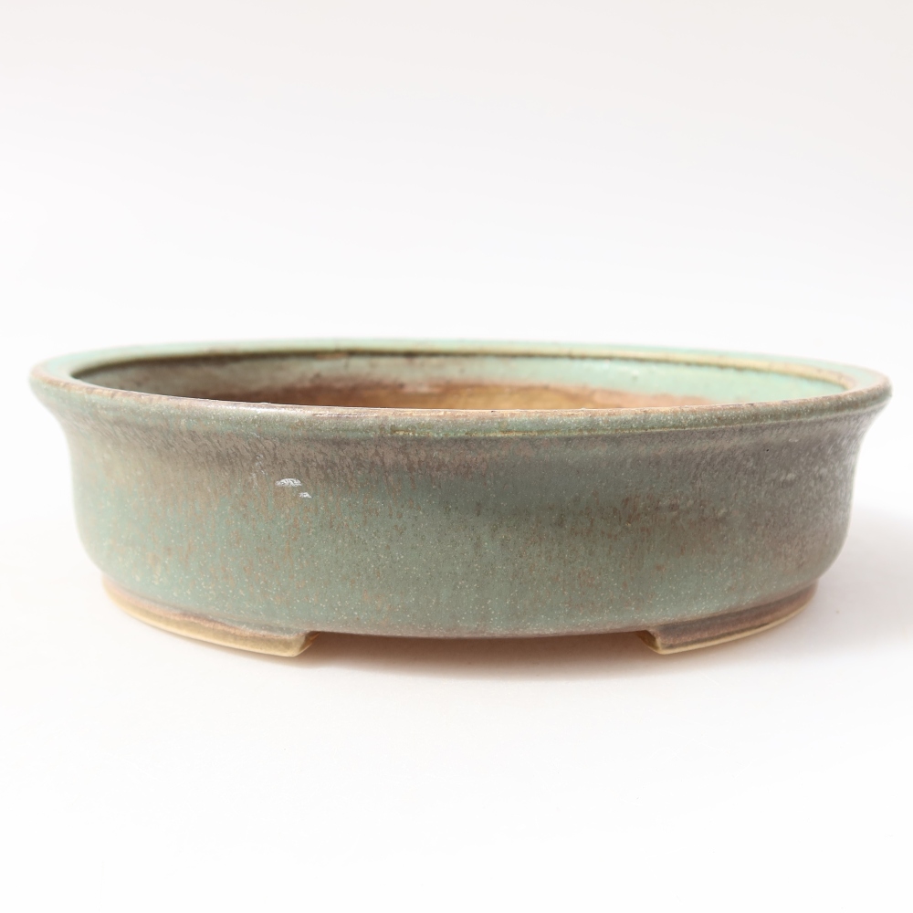 Ceramiczna miska do bonsai 18 x 16,5 x 4,5 cm, kolor zielony