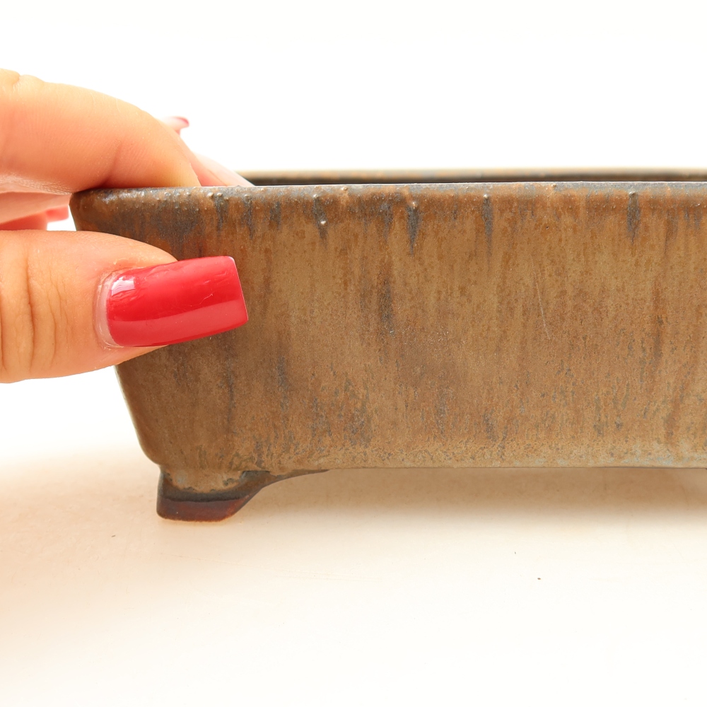 Ceramiczna miska do bonsai 13,5 x 11 x 5 cm, kolor brązowy