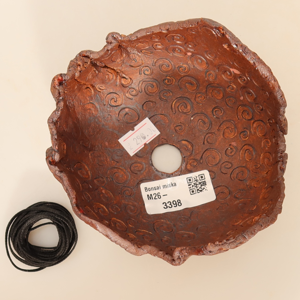 Ceramiczna skorupa do kokedamy 12,5 x 11,5 x 8,5 cm, kolor brązowy