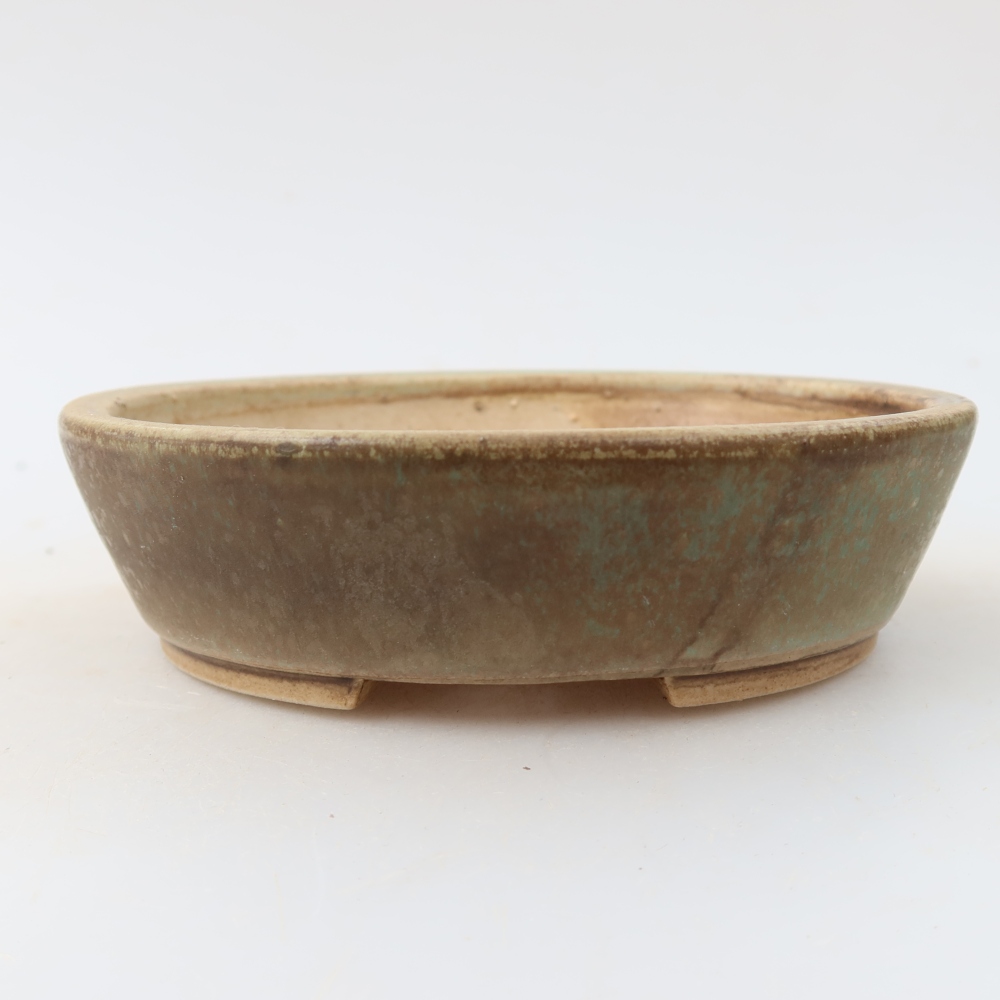 Ceramiczna miska do bonsai 12,5 x 10,5 x 3,5 cm, kolor zielony