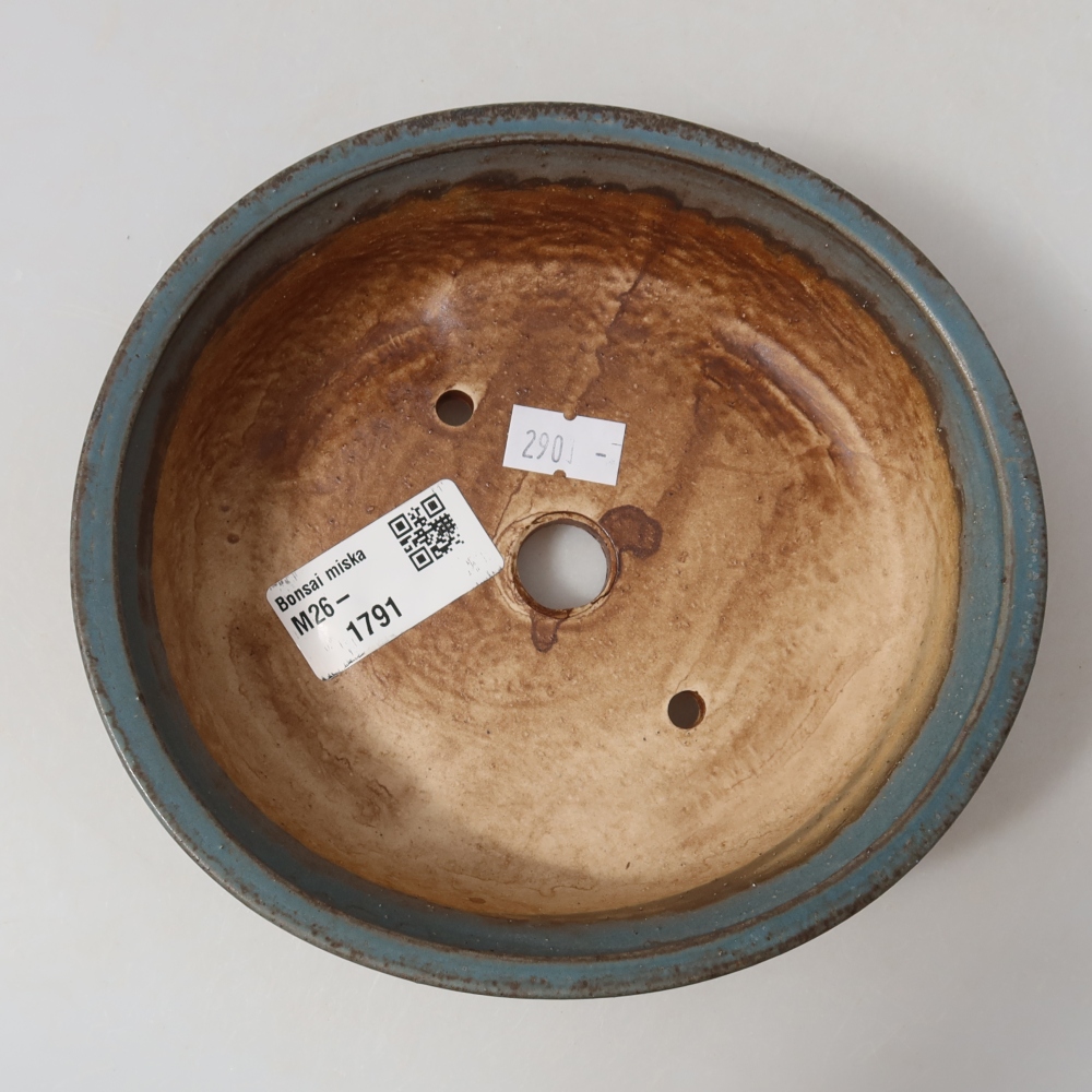 Ceramiczna miska do bonsai 15,5 x 14,5 x 4 cm, kolor niebieski