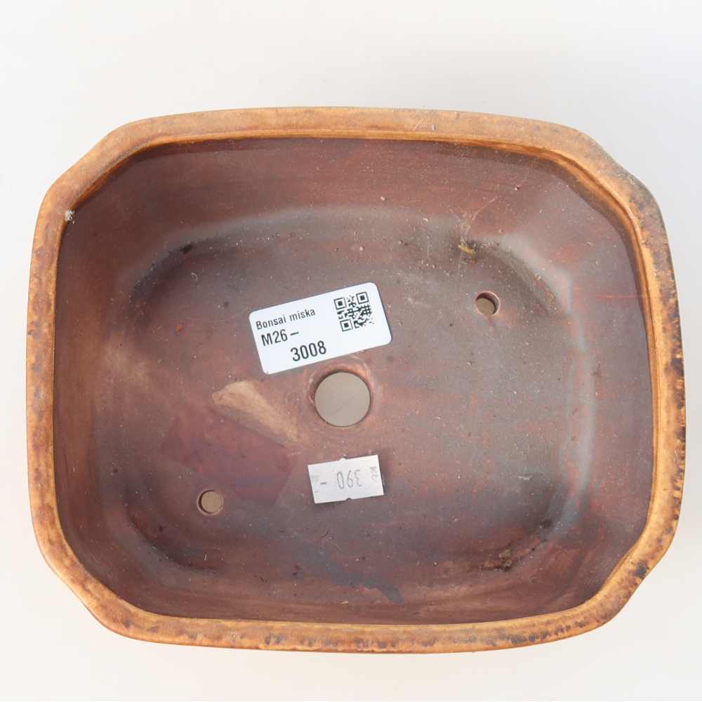 Ceramiczna miseczka do bonsai 17,5 x 14,5 x 5 cm, kolor brązowy