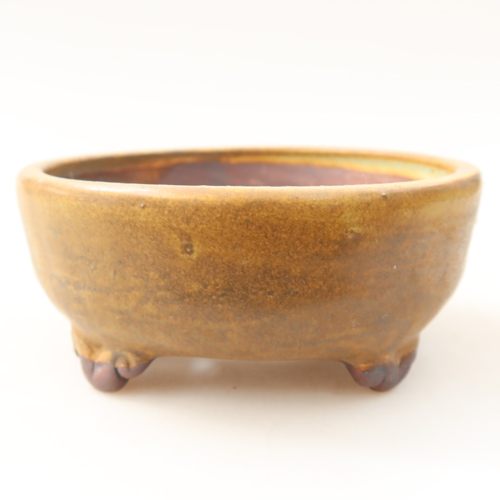 Ceramiczna miska do bonsai 10,5 x 10,5 x 4 cm, kolor brązowy