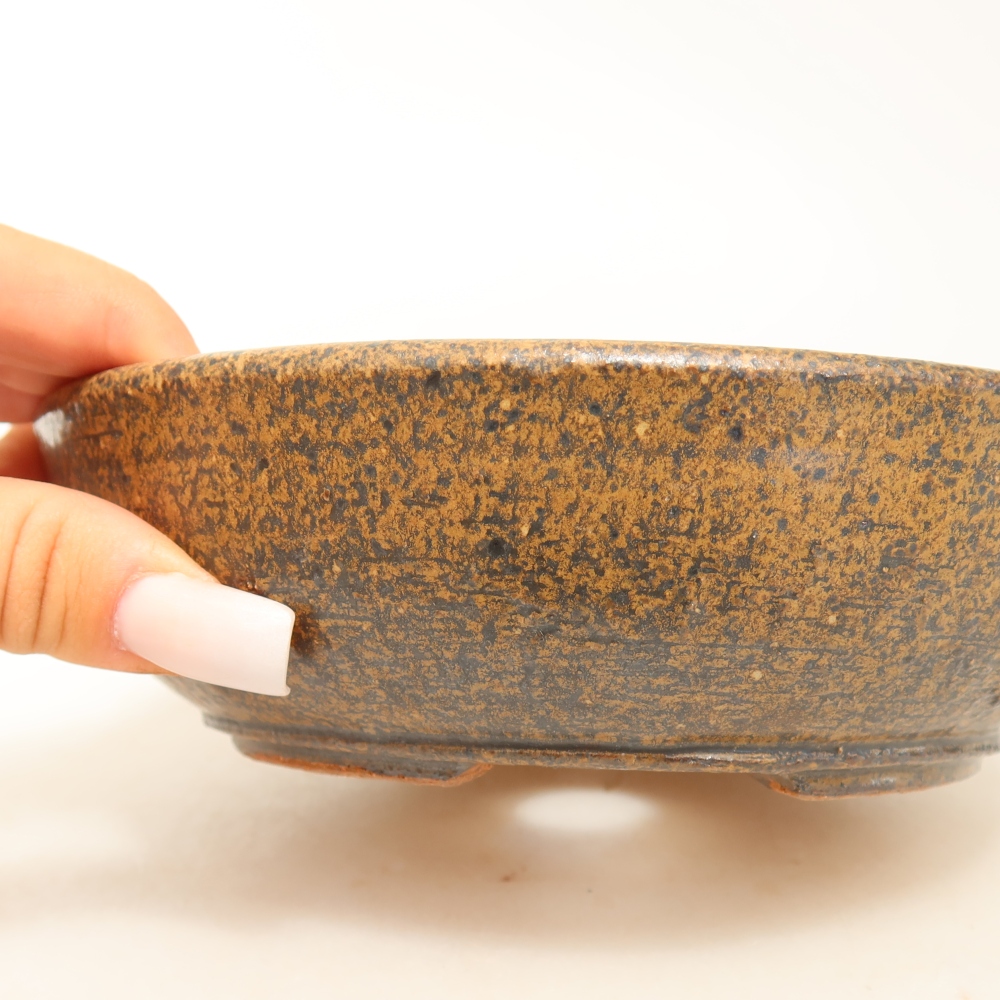 Ceramiczna miska do bonsai 17 x 17 x 5 cm, kolor brązowy
