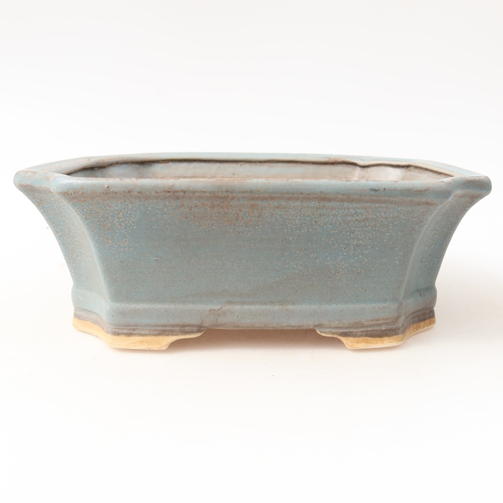 Ceramiczna miska do bonsai 18 x 15,5 x 6 cm, kolor niebieski
