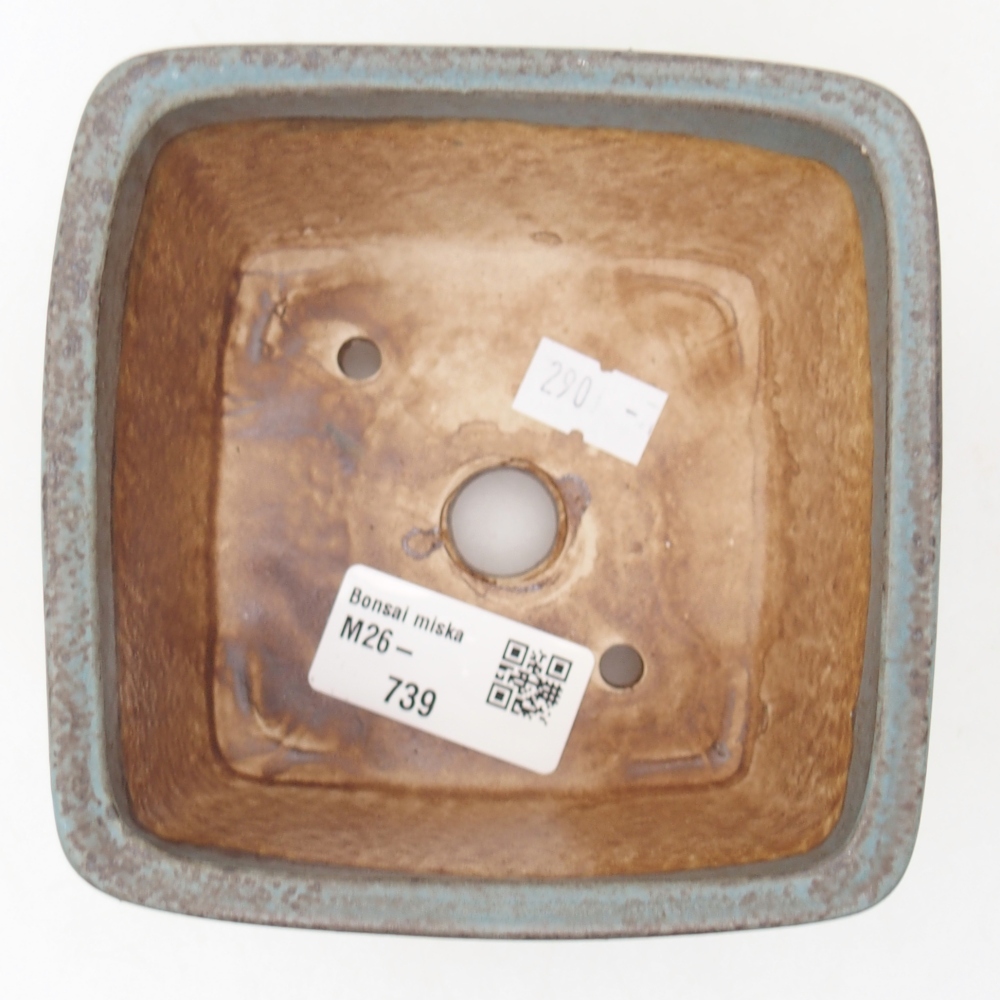 Ceramiczna miska na bonsai 11 x 11 x 7 cm, kolor niebieski