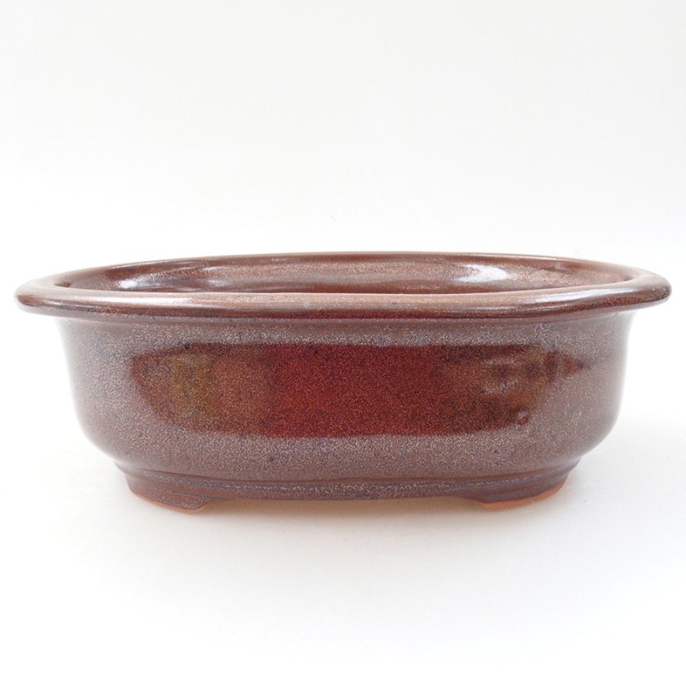 Ceramiczna miska bonsai 18 x 14,5 x 6 cm, kolor brązowy