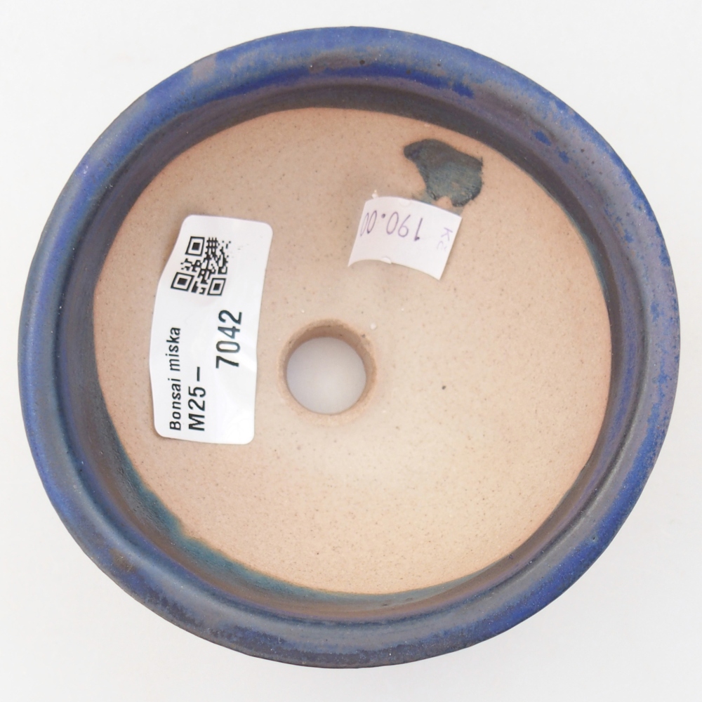 Ceramiczna miska na bonsai 9,5 x 9,5 x 5 cm, kolor niebieski