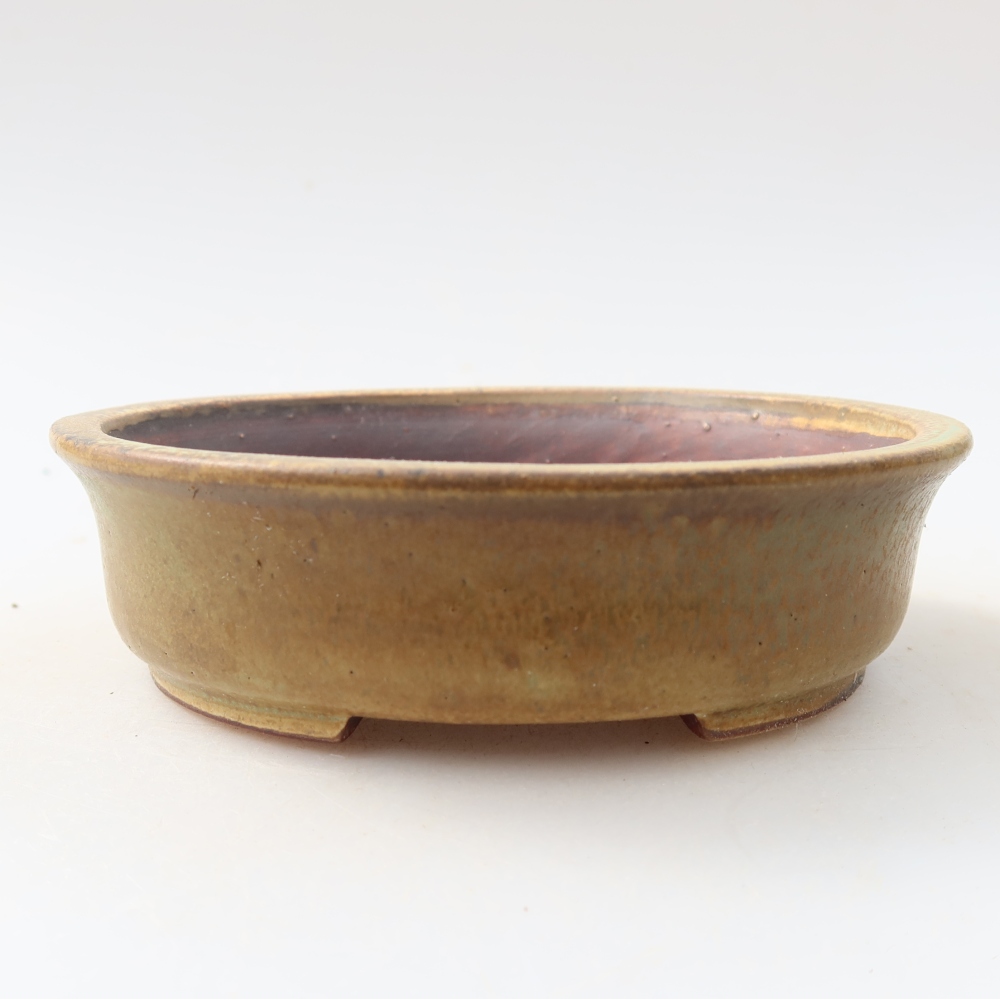 Ceramiczna miska do bonsai 12,5 x 11,5 x 3,5 cm, kolor zielony