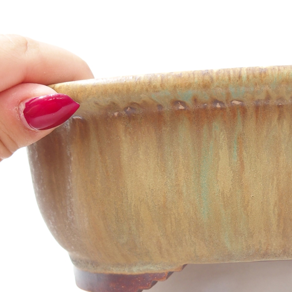 Ceramiczna miska do bonsai 20 x 16 x 7  cm, kolor zielony