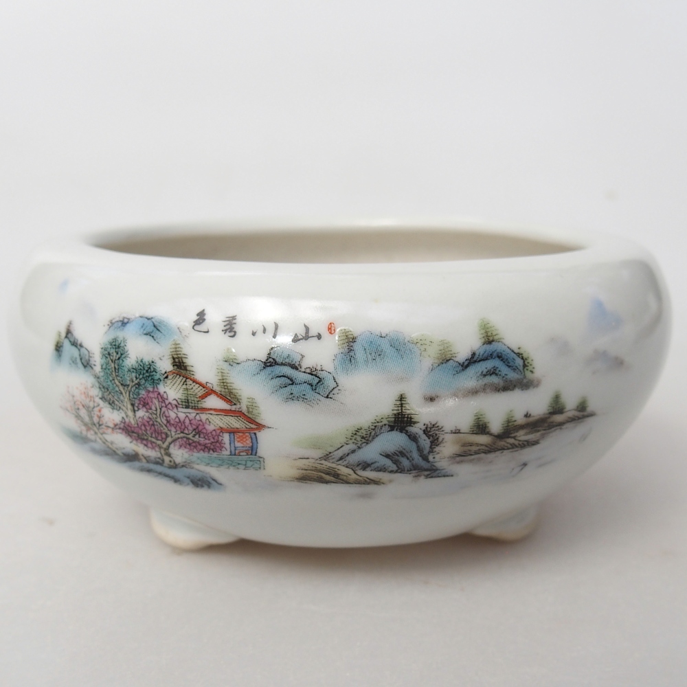 Ceramiczna miska do bonsai 10 x 10 x 5 cm, kolor biały