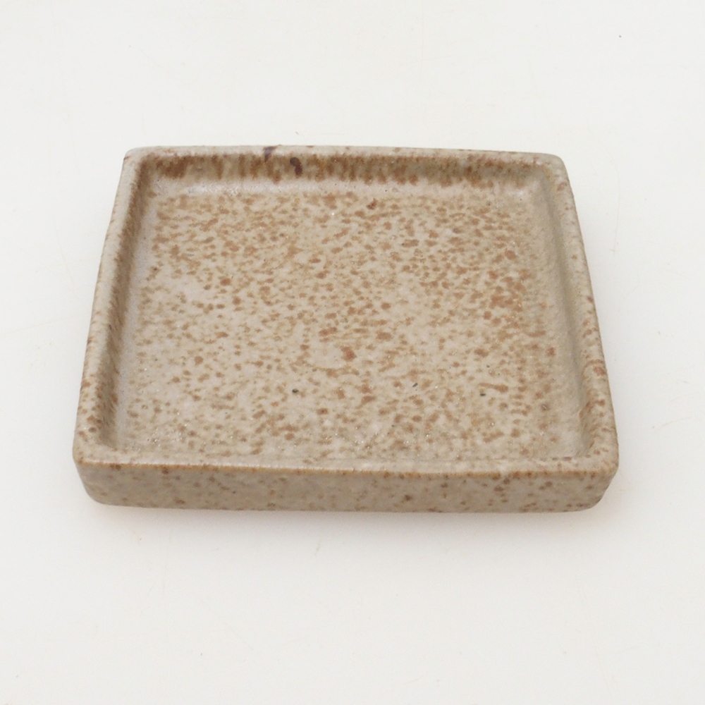 Bonsai bowl kwadratowy S - 8 x 8 x 1 cm - beżowy