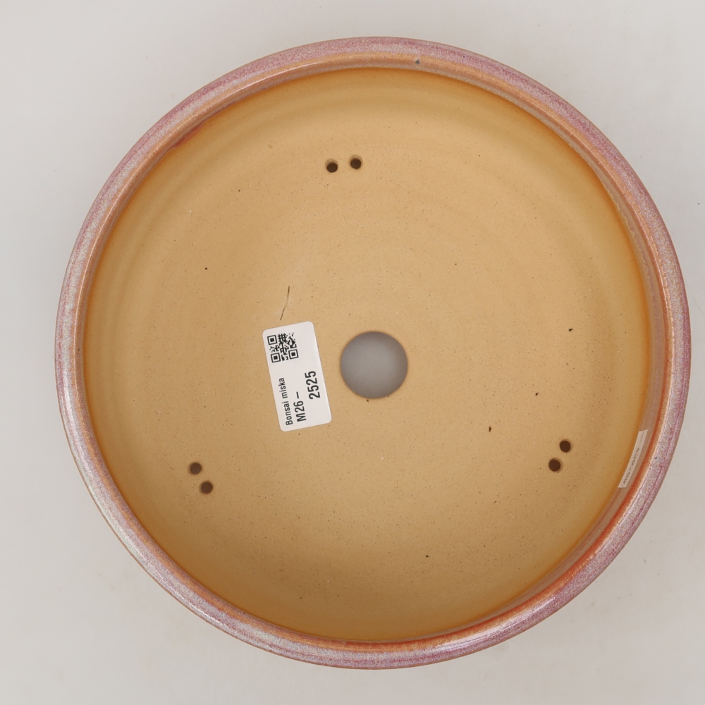 Ceramiczna miska do bonsai 21,5 x 21,5 x 6,5 cm, kolor różowy