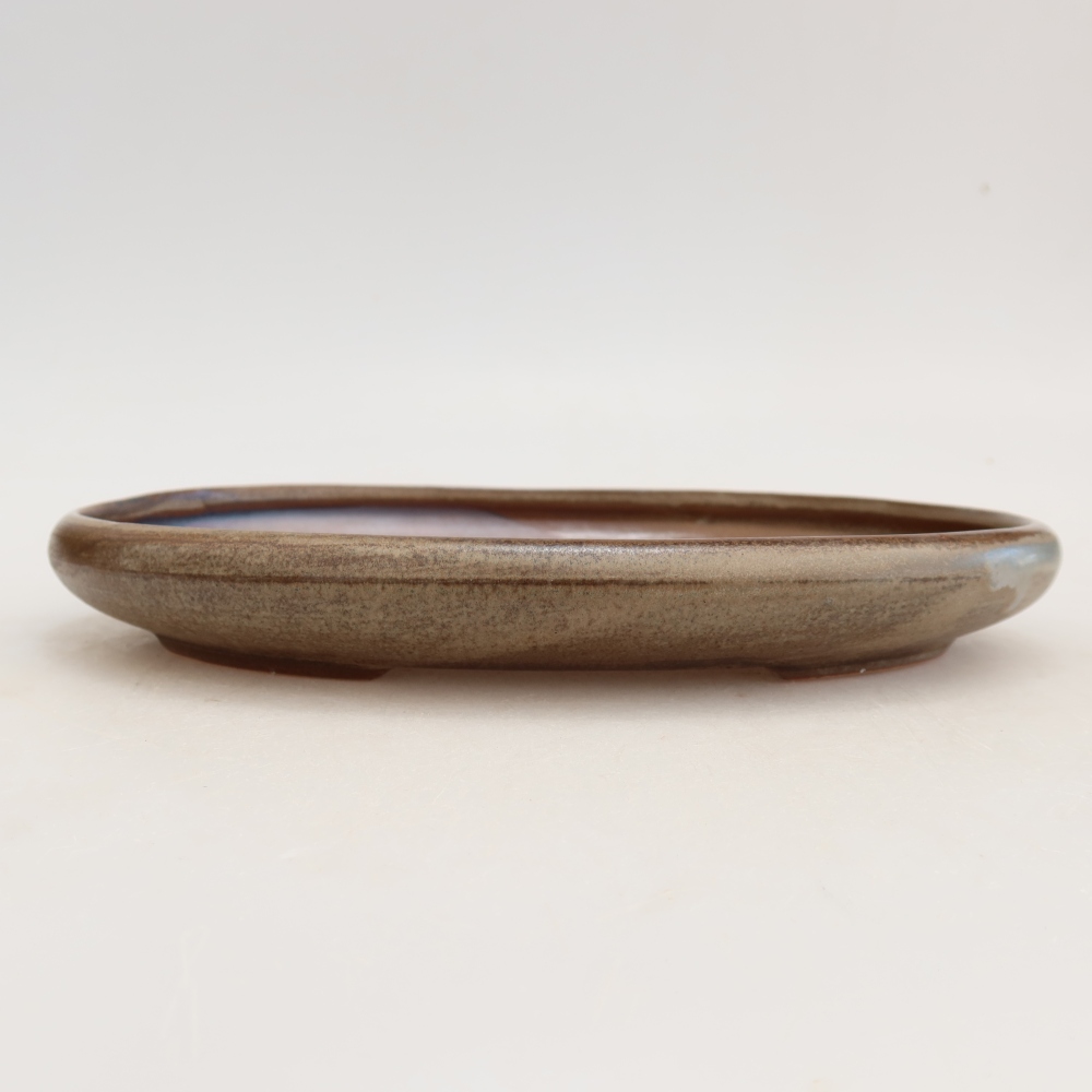 Ceramiczna miska do bonsai 22,5 x 16,5 x 3 cm, brązowa