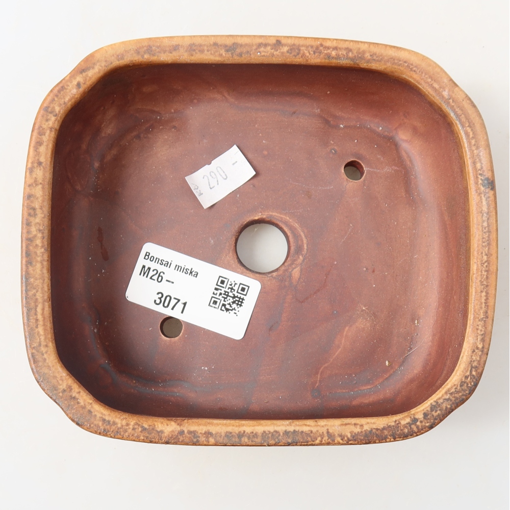 Ceramiczna miseczka do bonsai 13,5 x 12 x 4 cm, kolor brązowy