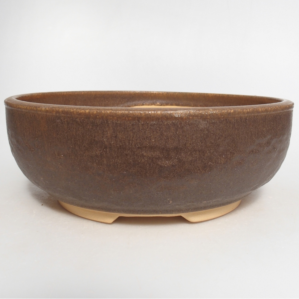 Ceramiczna miska na bonsai 21 x 21 x 7,5 cm, brązowa