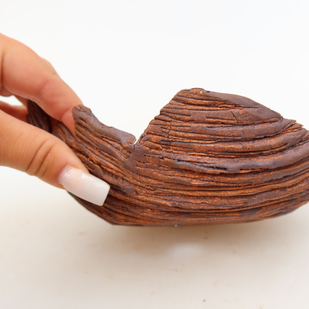 Ceramiczna skorupa  19 x 14 x 7 cm, kolor brązowy