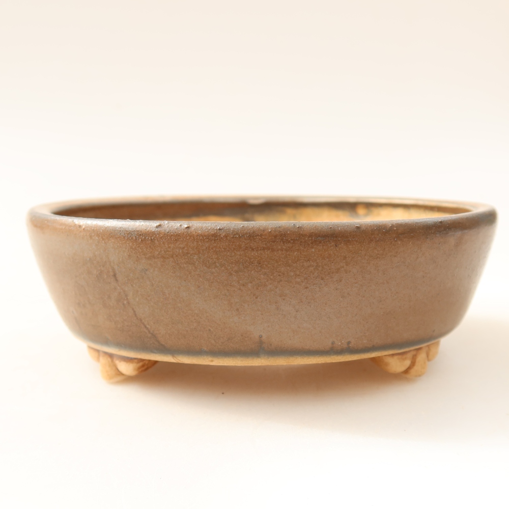 Ceramiczna miska do bonsai 12 x 10,5 x 4 cm, brązowa