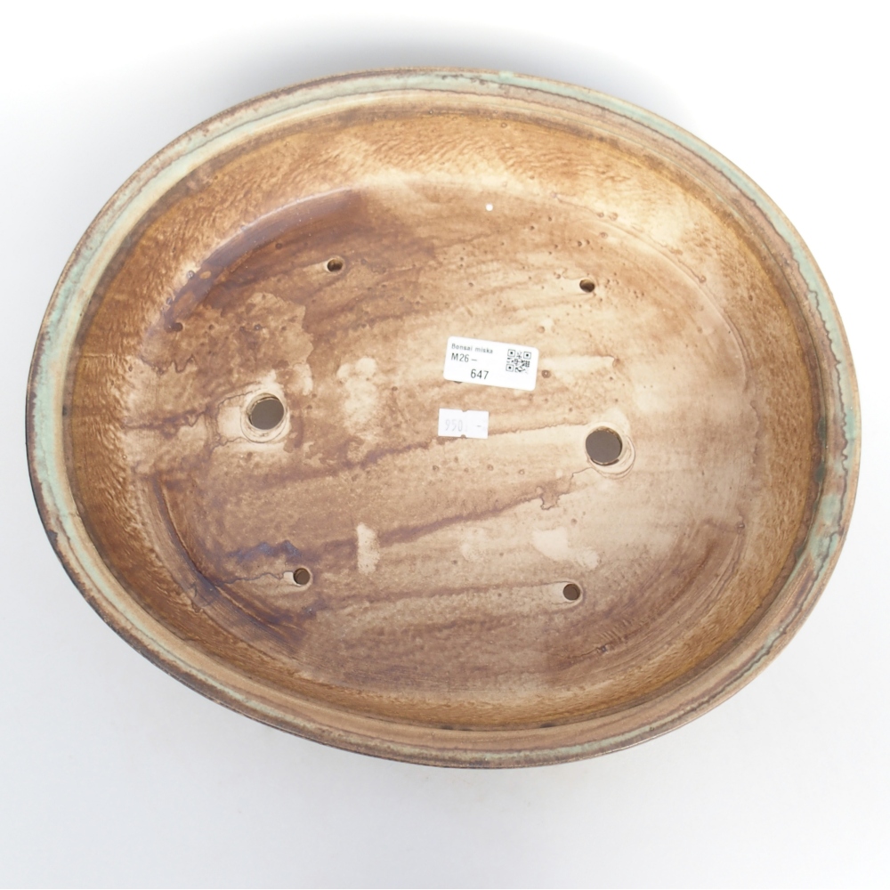 Ceramiczna miska do bonsai 32,5 x 28,5 x 7,5 cm, zielona