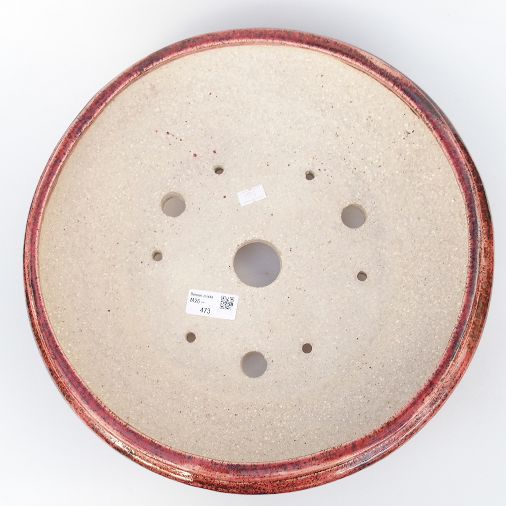 Ceramiczna miska do bonsai 35 x 35 x 9,5 cm, kolor czerwony