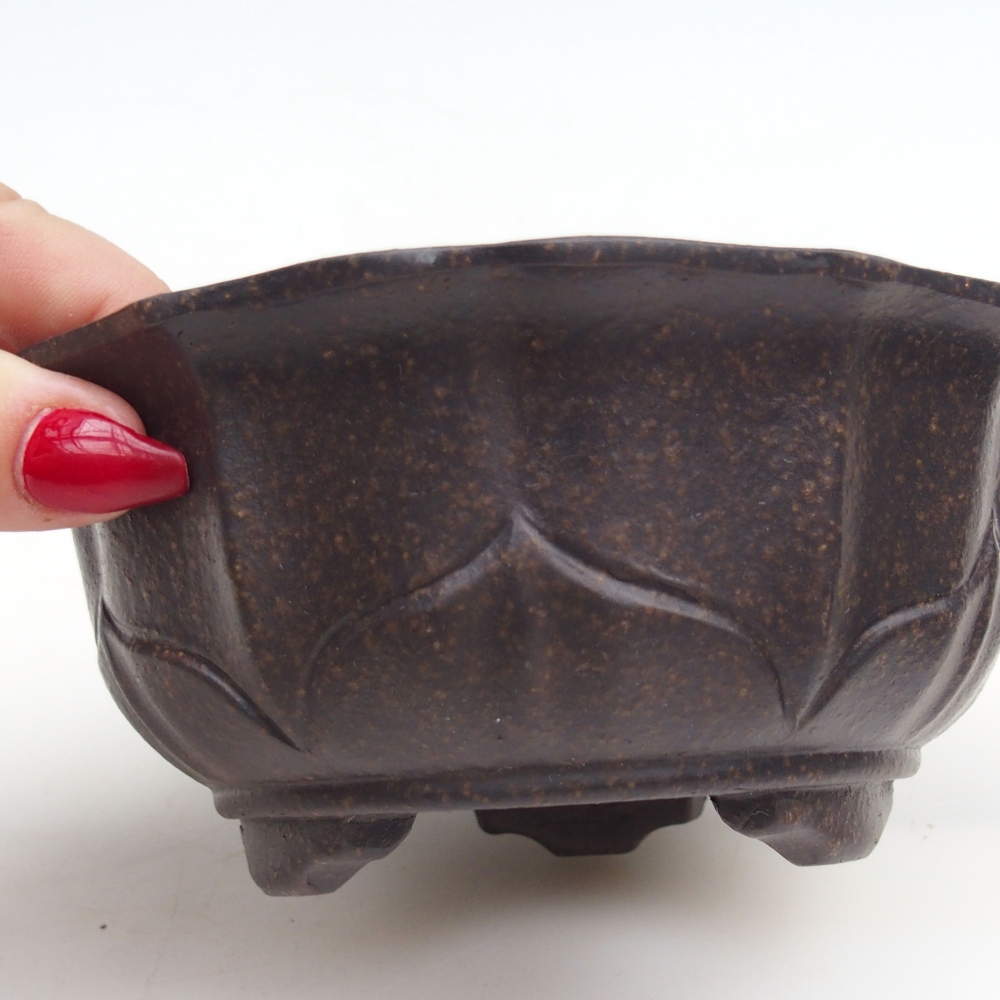 Ceramiczna miska do bonsai 15 x 15 x 6,5 cm, brązowo-ochrowa
