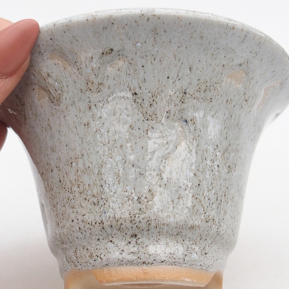 Ceramiczna miska do bonsai 10,5 x 10,5 x 7 cm, szara