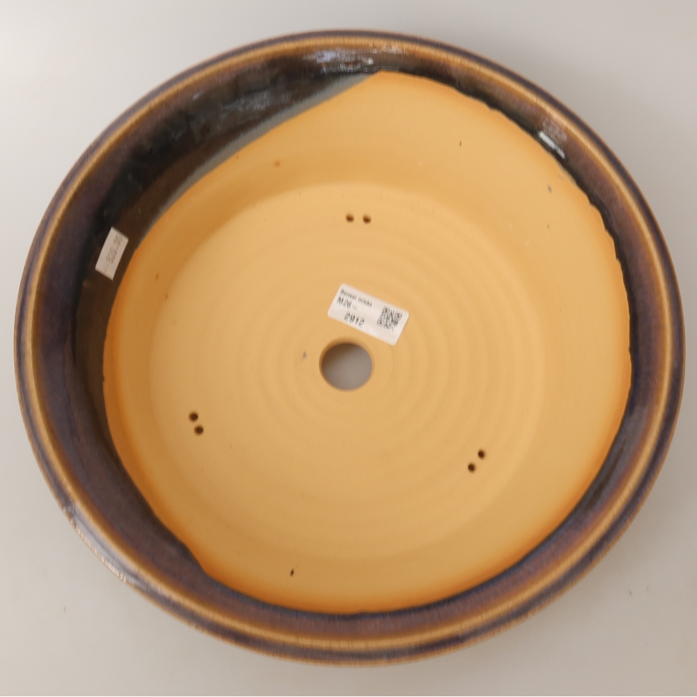 Ceramiczna miska do bonsai 29,5 x 29,5 x 9,5 cm, kolor niebieski