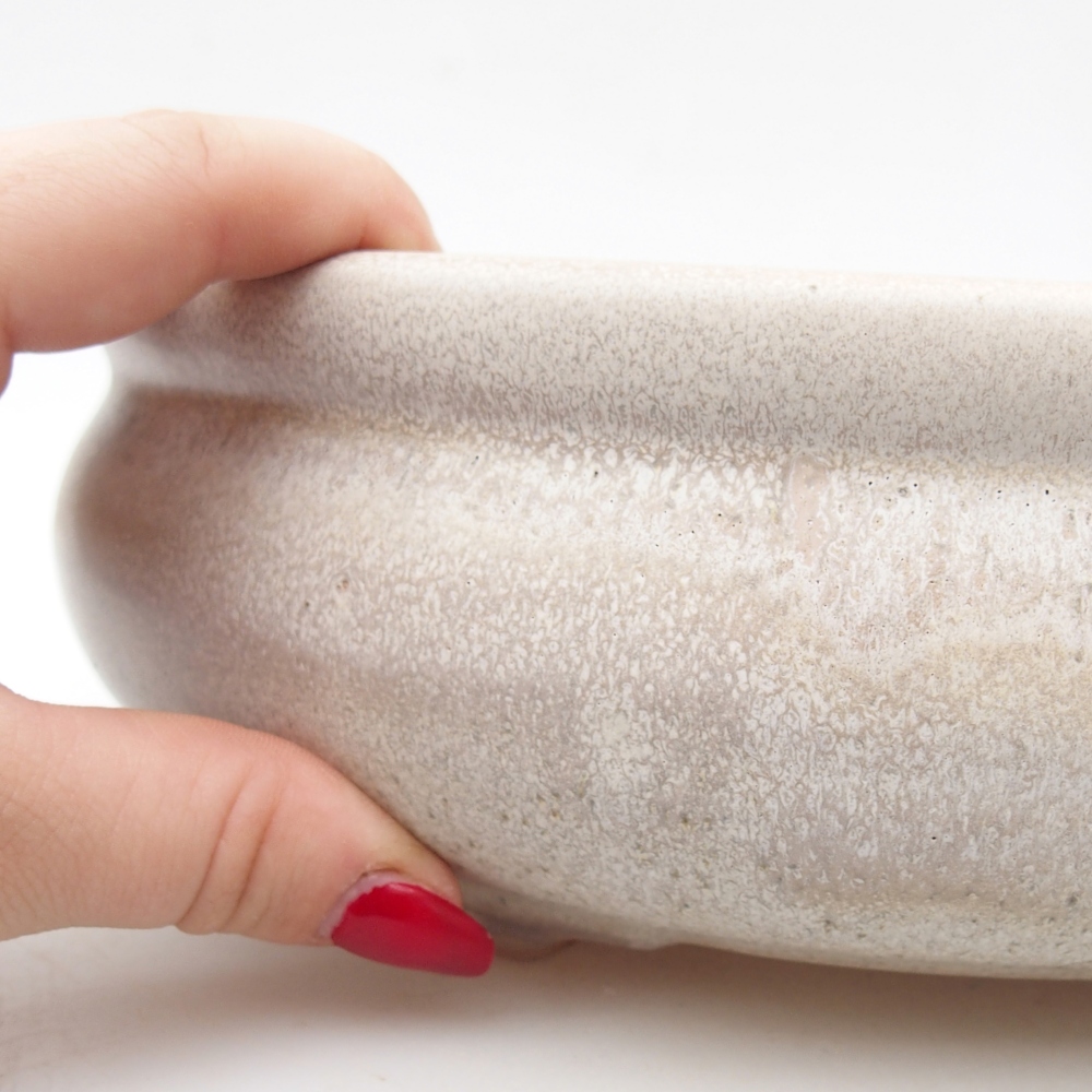 Ceramiczna miska na bonsai 24 x 24 x 8 cm, kolor beżowy