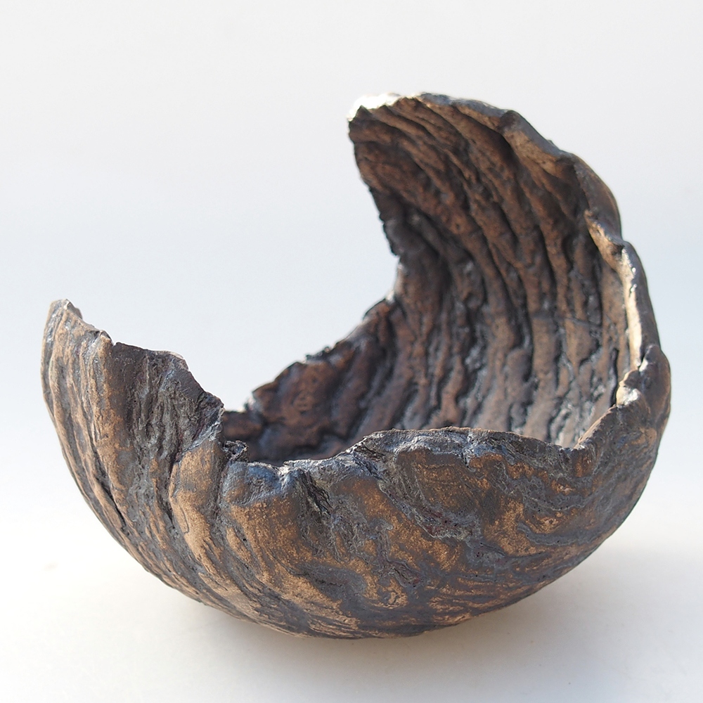 Ceramiczna muszla 13 x 12,5 x 12,5 cm, kolor brązowy