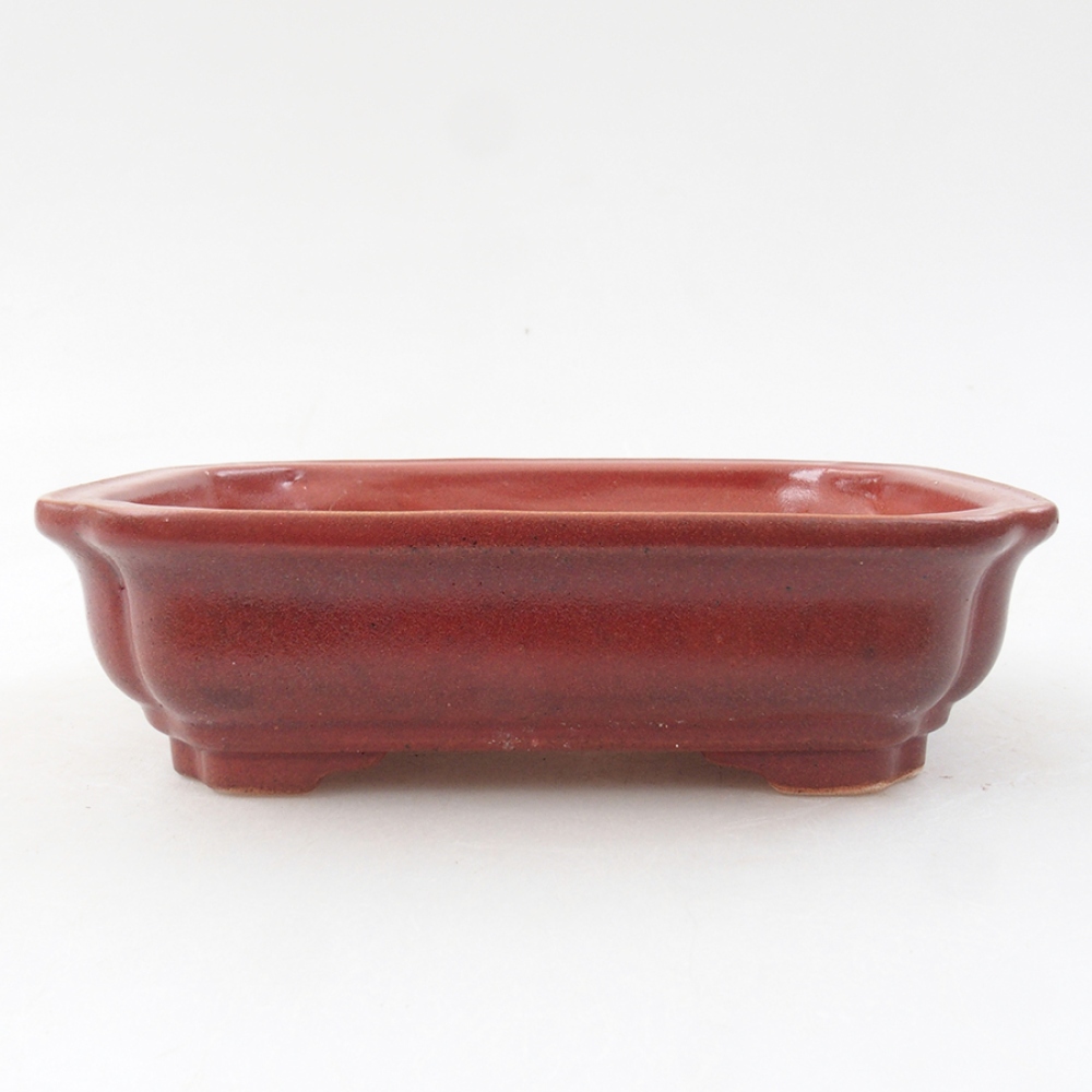 Ceramiczna miska bonsai 14 x 11 x 4 cm, kolor bordowy