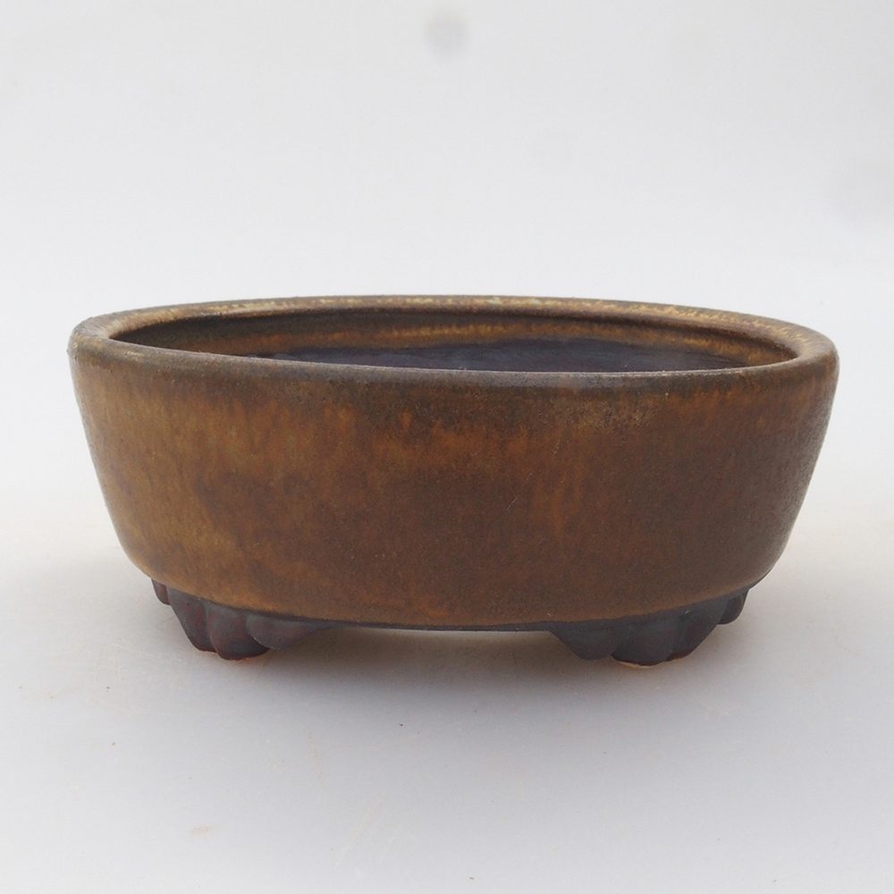 Ceramiczna miska do bonsai 9 x 8 x 3,5 cm, kolor brązowy