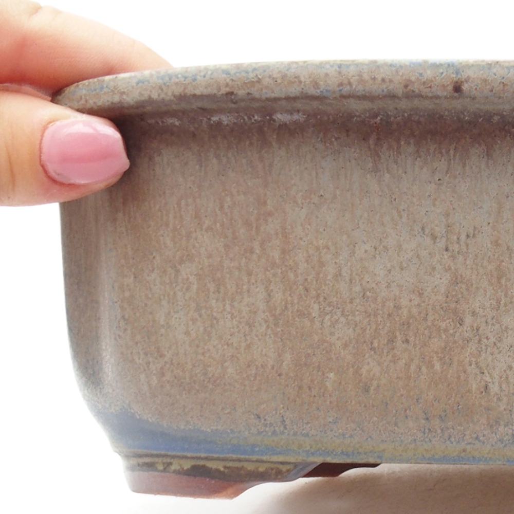 Ceramiczna miska bonsai 24,5 x 21 x 7,5 cm, kolor niebieski