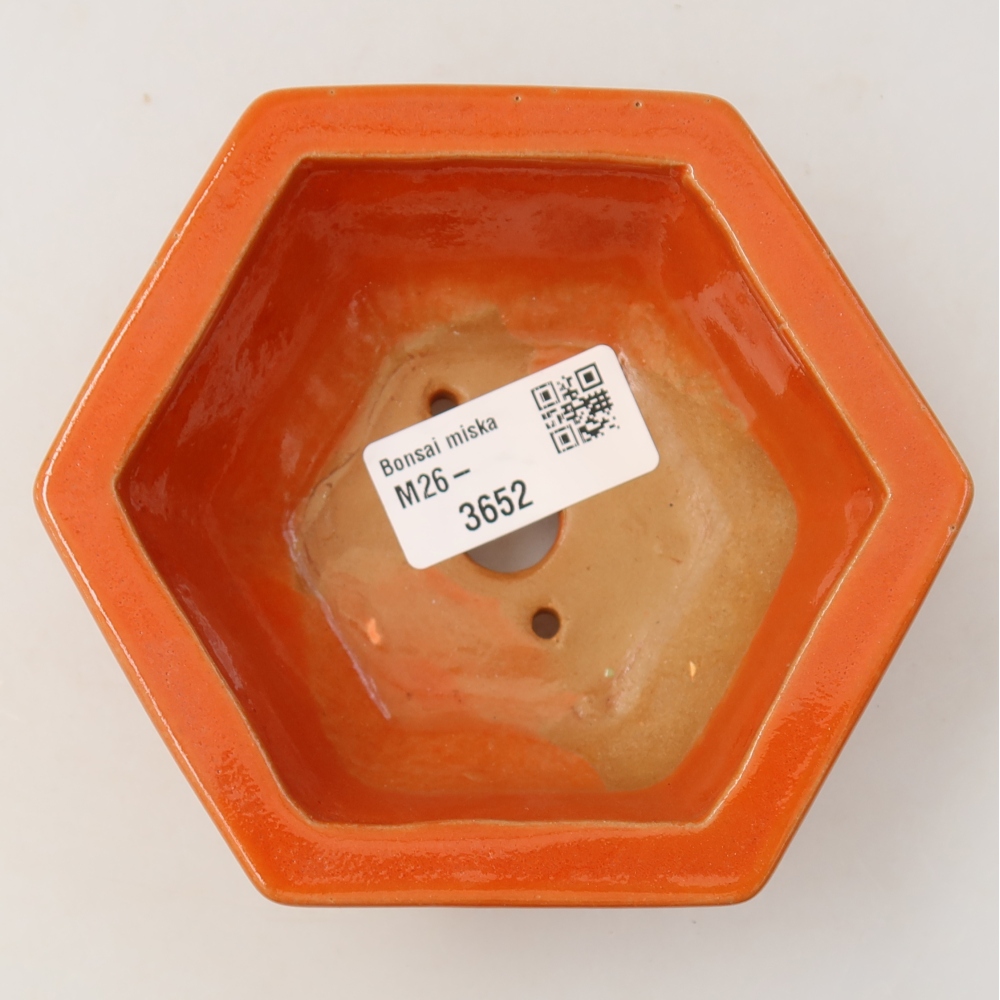 Ceramiczna miska do bonsai 12 x 10,5 x 4,5 cm, pomarańczowa