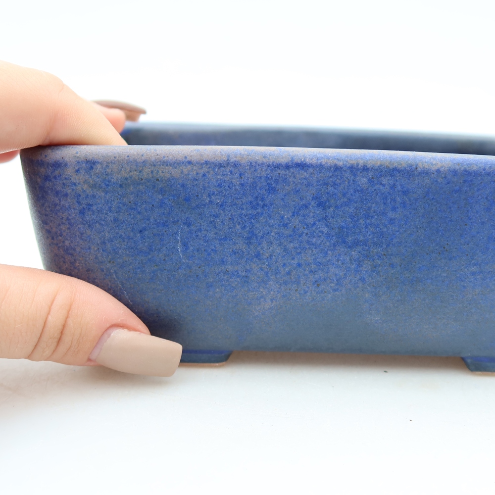 Ceramiczna miska do bonsai 16 x 10,5 x 5,5 cm, kolor niebieski