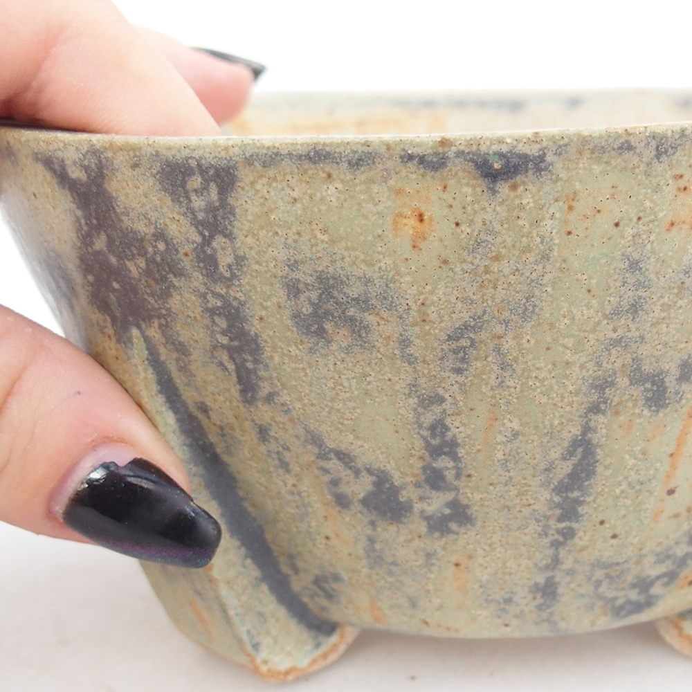 Ceramiczna miska do bonsai 13,5 x 13,5 x 6,5 cm, zielona