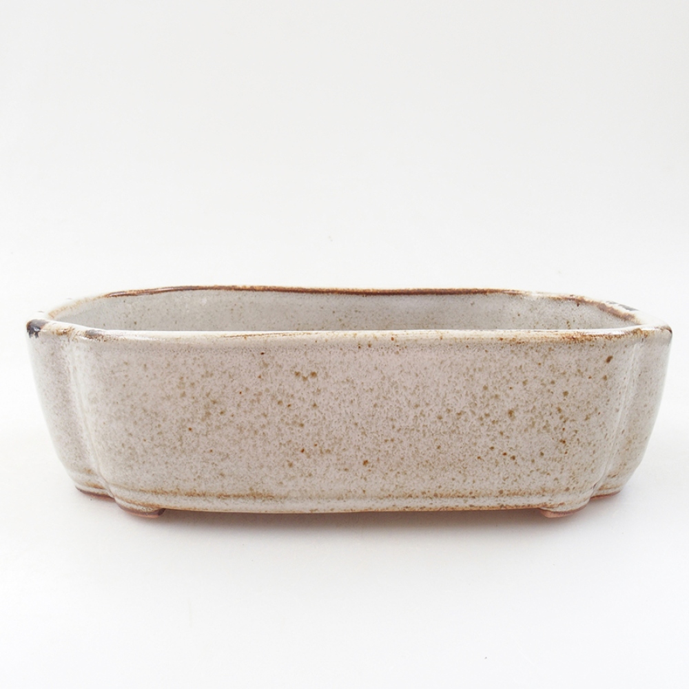 Ceramiczna miska bonsai 18 x 13 x 5 cm, kolor biały