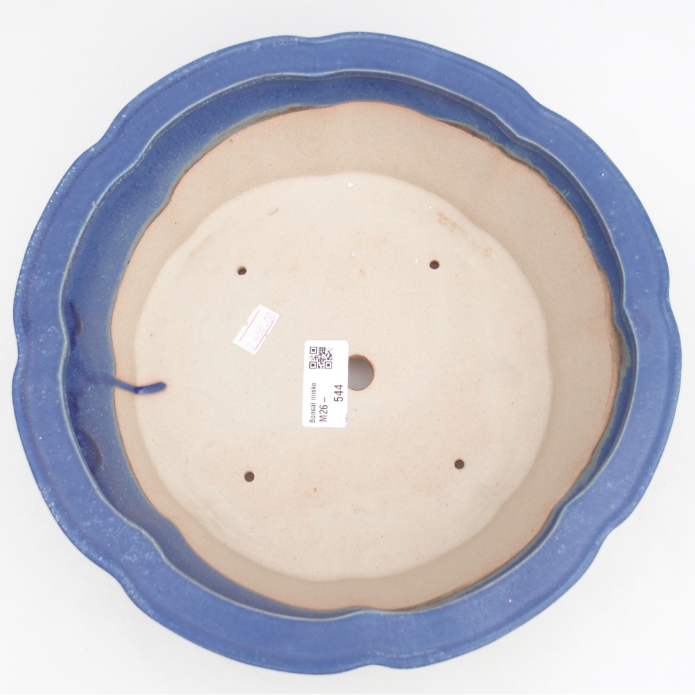 Ceramiczna miska na bonsai 26,5 x 26,5 x 8,5 cm, kolor niebieski