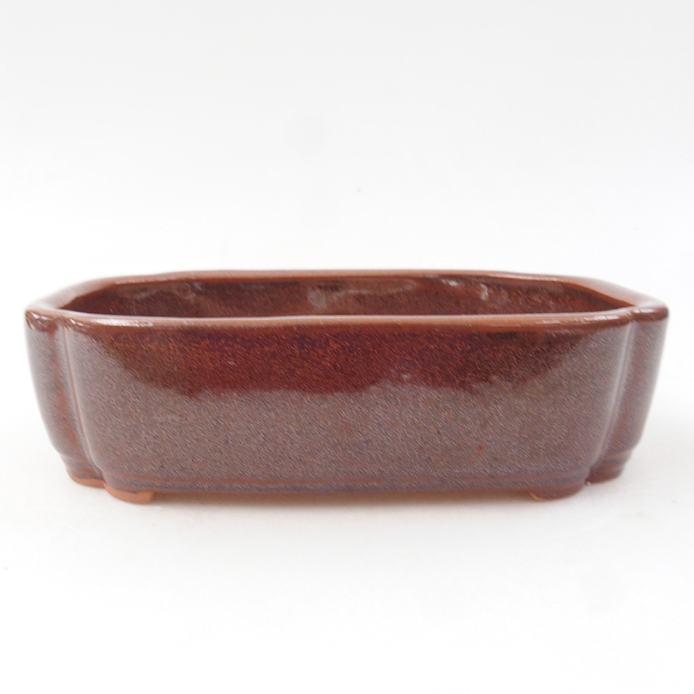 Ceramiczna miska bonsai 15 x 11,5 x 4,5 cm, kolor brązowy