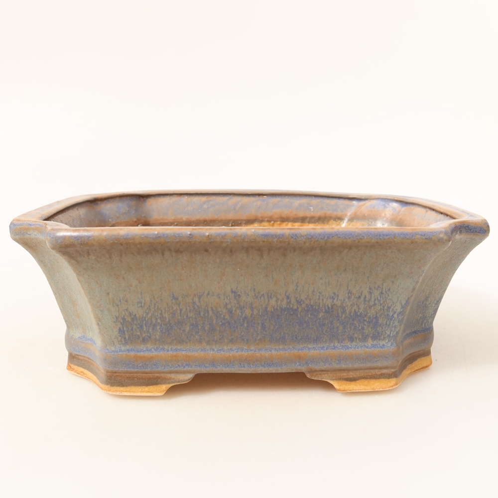 Ceramiczna miska do bonsai 18 x 15 x 6 cm, kolor niebieski
