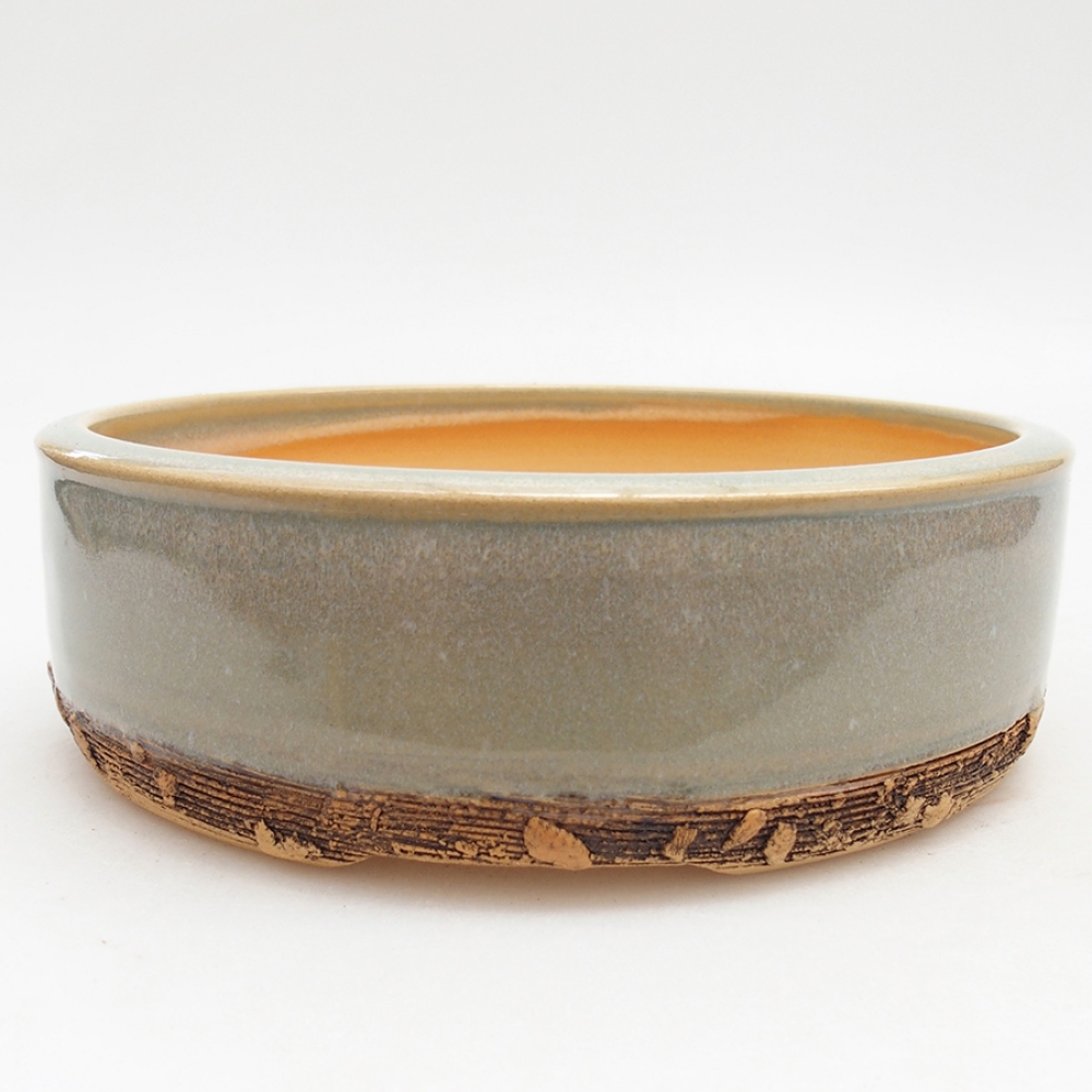 Ceramiczna miska do bonsai 17,5 x 17,5 x 5,5 cm, kolor zielony