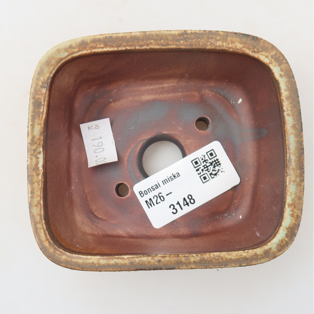 Ceramiczna miseczka do bonsai 10 x 8,5 x 4 cm, kolor zielony