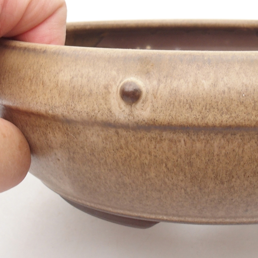 Ceramiczna miska bonsai 18 x 18 x 5,5 cm, kolor brązowy