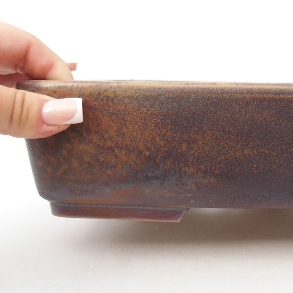 Ceramiczna miska do bonsai 26,5 x 20,5 x 6,5 cm, brązowa